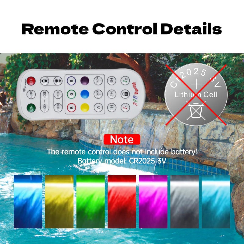 Pamopamo Pond Waterfall Spillway APP التحكم متعدد الألوان LED ضوء في الهواء الطلق نافورة حمام سباحة أكريليك مجموعة نوافير المياه لحديقة الفناء وحمام السباحة - 11.8 بوصة × 7.8 بوصة × 3.9 بوصة - Image 4